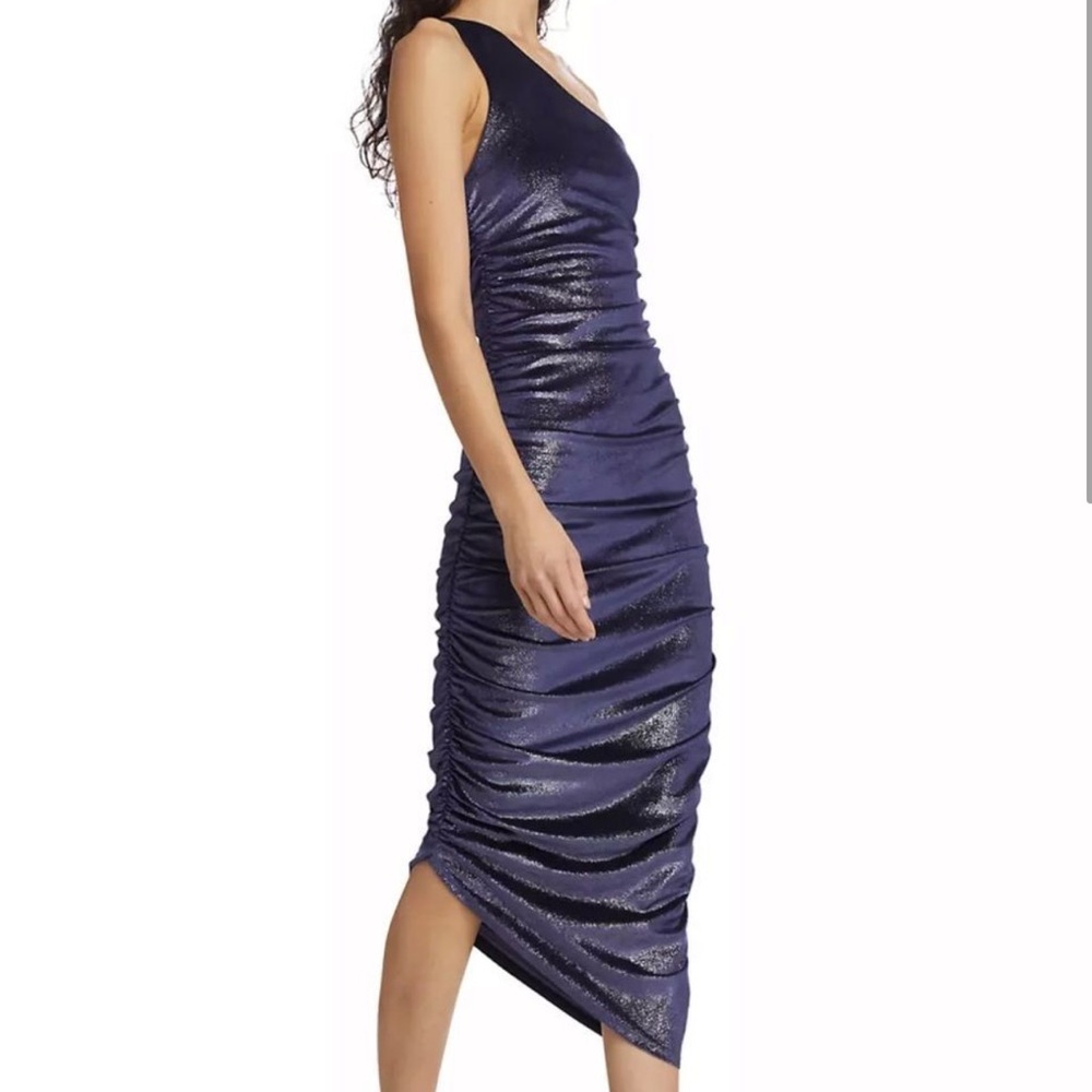 SUSANA MONACO ; One Shoulder Navy Velvet Dress ; Worn once